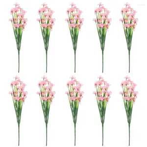 Dekorativa blommor 10st simulerade Violet Flower Decors Fake Bunches Faux Lifelike Stem Props