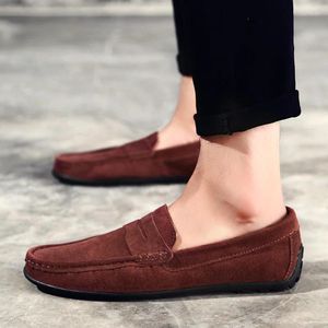 Casual Shoes Men Fashion Male Suede Leather Loafers Leisure Moccasins Slip On Men's Driving Large Size 6.5-11