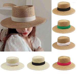 ROINDOS AUTRIFICAÇÃO UV Viseira Sun Hat Wide Brim Brim Brindable Panamra Straw Hats Casual Fedora Summer