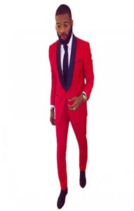 Red Men Suits 2018 Wedding Groom Tuxedos Jacketpants Men Suits Custom Made Formal Suit for Wedding Men Groomsmen Bridegroom4784264