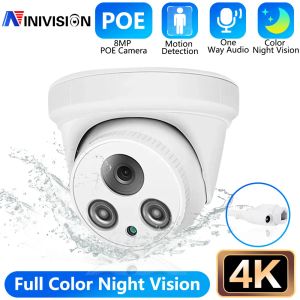 Readers 4k Poe Cctv Dome Camera 8mp Motion Detection Security Ip67 Camera Color Night Vision Video Surveillance Ipc Cam Audio P2p View