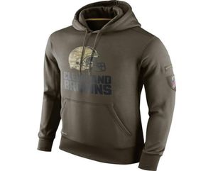 Толстовка Browns Olive Salute для обслуживания KO Performance American Football Hoodie1667390