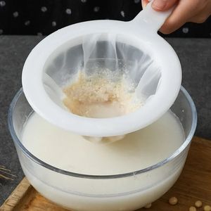 豆乳とコーヒーの緊張のためのウルトラファインナイロンメッシュフィルタースプーン - ヨーグルト作り用のキッチンナットミルクフィルターストレーナー - で利用可能