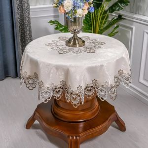 Tkanina stołowa do okrągłego jappe sztuka gospodarstwa domowego koronkowe obrusowe jadalnię europejską haftowany mata kurz 240322