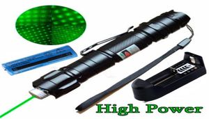 2019 New High Power Military 5 Miles 532nm Green Laser Pointer Pen Synlig stråle Lazer med Star Cap Epacket 3680648
