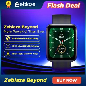 時計Zeblazeを超えてSmartWatch Amoled 12 nm HighEndGPSディスプレイ40日バッテリー寿命ヘルスフィットネスAndroid iOSの視聴