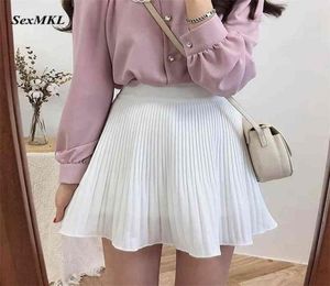 Летняя белая плиссированная юбка Женская одежда Jupe Femme Faldas Mujer Moda Short Korean Chifan Black High Thist Sexy Mini Skirts 210526847336