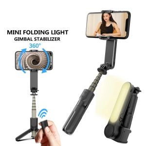 Monopods Wireless Handheld Gimbal Stabilizer Mobile Phone Selfie Stick with Remote Control for IOS Android Smartphone Bluetooth Tripod