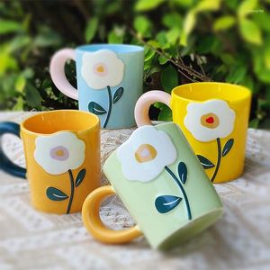 Bardak tabaklar Japon kawaii kupa su bardağı kız için sevimli kupalar kahve mutfak aksesuarları porselen toptan hediye
