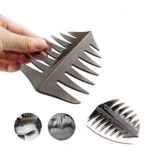 2024 Beard Stenciled Rectangular Comb Men Retro Back Head Style Comb Wide Tooth Texture Comb Double Side Insert Comb Oil Head for Beard