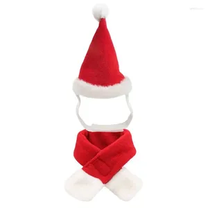 Dog Collars Christmas Pet Santa Hat Cat Claus And Scarf Cute Adjustable Costume Set Birthday St
