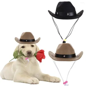 Dog Apparel Handsome Adorable Cowboy Star Printing Hat Funny Cat Costume Cap Po Prop Summer Adjustable Puppy Pets Supplies
