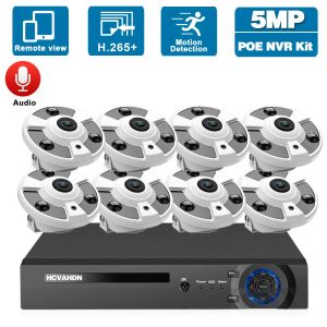 System 5MP CCTV Rybeye Monitorowanie Kamera System 8ch Poe NVR Zestaw wewnętrzny domowy IP panoramiczne kamery System kamery System Xmeye Poe