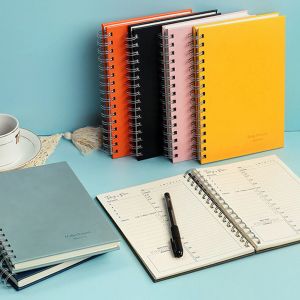 Planners A5 English Planner Notepad Coil Notebook Coated Paper Nondated Daily Planner Diary Book Weekly Agenda Goal Habit Schedule Book