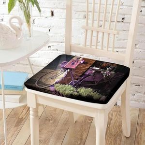 Pillow Flower Bicycle Vehicle Print Chair Square Soft Luxury Stretch Chairs Pad For Studio Reading Watching TV Pads Home Decor