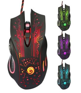 6D USB Wired Gaming Mouse 3200DPI 6 Knappar LED Optical Professional Pro Mouse Gamer Computer Mice för PC Laptop4192499