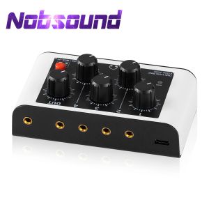 Amplifier Nobsound Mini Portable Stereo 4 Channel Line Mixer Ultralow Noise Audio Mixing for Club /Bar /Live Studio Headphone Monitoring