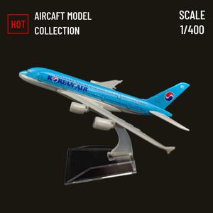 Scale 1 400 Metal Plane Model KOREAN AIR Flight Replica Airplane Diecast Aviation Collectible Miniature Gift Toy for Boy 240328