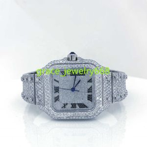 New Arrival Latest Design Square Shape Watch Pass Diamond Tester Vvs Moissanite Luxury Mens Hip Hop Quartz Watches