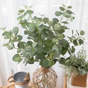 Decorative Flowers Imitation Flower Money Leaf Nordic Eucalyptus Home Room Decoration Simulation Plant Wall Fake Handmade Wedding Bouquets