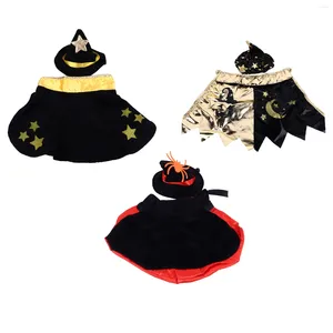 Odzież dla psa Halloween Costume Costume Cloak Hat Zestaw Uzadze łatwe do noszenia Skórka Przyjazna dla kota atrakcyjna dla kota