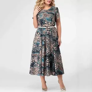 Abiti casual da donna vestito set abito elegante per stampare autunnale due pezzi con corto