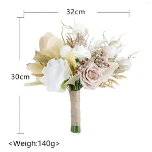 Bouquet Flowers per matrimoni per la sposa Elegante Realistic Holding Party Graduation Decorazioni per la doccia Bridal Weddings Centrotavola