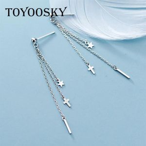 Orecchini a pennaglie 925 Sterling Silver Star Cross Nappel per donne Earring Fine Jewelry Lady Girls Gift 2024 Design