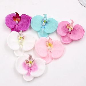 Decorative Flowers 10pcs High Quality Silk Butterfly Orchid Artificial Flower Head For Wedding Car Home Decoration DIY Flores Cymbidium