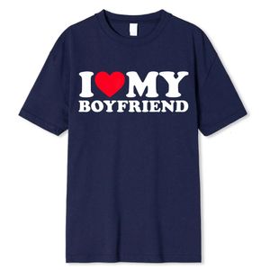 Multi-color style I love my boyfriend's clothes My girlfriend's T-shirt men, so please stay away from me, funny male girlfriends said gift T-shirt top 2024