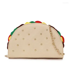 Evening Bags Novel Mexico Taco Shape Women Handbag And Purse Female Designer Clutch Party Bag Girls Chain Food Model Ladies Shoulder