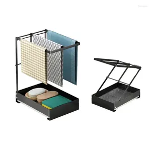 Kitchen Storage Sink Caddy Foldable Decor And Accessories Bathroom Organizer Rack With Drain Pan Tray 2