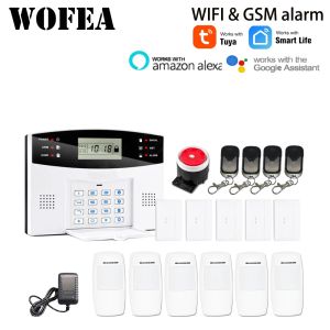 Kitler wofea iOS android tuya akıllı yaşam kontrol kablosuz ev güvenlik wifi gsm alarm sistemi iki yollu interkom sms güç için