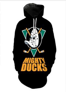Новая мода Mighty Ducks Prints с капюшоном, мужчина для мужчин женщин с длинным рукавом верхней одежды 3 -й толстовок унисекс XLM049983257777777777