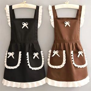 Kitchen Apron Maid Dress med midjeband för restaurangarbetskläder 240325