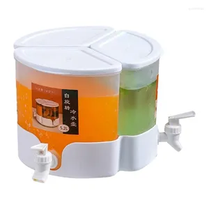 Vattenflaskor fack roterande kall flaskdryckmaskin för kylskåp container split juice tekanna (5.2L)
