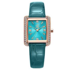 SK Brand Quartz watch cwp Modern Temperament Womens Watches Brilliant Ladies Watches 2329MM Small Square Dial Diamond Wristwaches1587709
