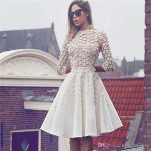 2019 Cheap Arabic Vintage Petal Flowers Short Homecoming Dress A Line Juniors Sweet 15 Graduation Cocktail Party Dress Plus Size C3430247