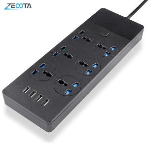 Accessories Multiple Power Strip Surge Protector 3/6 Way Universal Extension Sockets Lead Outlets Usb Plug 2m Cord Switch Fuse Shutter