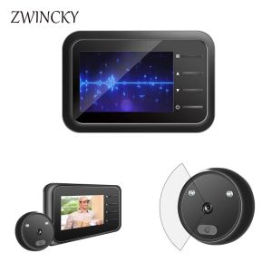 Doorbell ZWINCKY Video Peephole Doorbell Camera Videoeye Auto Record Electronic Ring Night View Digital Door Viewer Entry Home Security