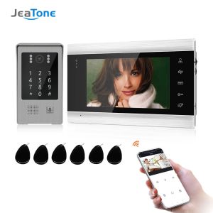 Intercom Jeatone 7 -дюймовый Wirless Wi -Fi Tuya Smart Video Intercom System с 960p Doorled для домашней безопасности пароля/RFID -карта