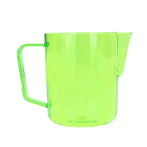 Cups Saucers 600ml Milk Frothing Pitcher Acrylic Cup Coffee Steaming Pitchers Latte Art Jug For Making CoffeeGreen