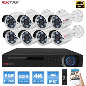 System 4K 8MP Ultra HD POE IP Videoüberwachung NVR -Kit mit Audio -Out -Tür -Kugel Indoor Dome Human Detection Security Camera System
