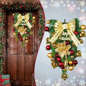 Decorative Flowers Christmas Decorations Halloween Witch Wreath Deal Branches Red Berries Pinecones Battery Operated With Timer