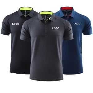 Hemden benutzerdefinierte/DIY -Logo Polo -Hemden Männer Quickdry Kurzärmelte T -Shirts Revers Tennis T -Shirts Arbeiten im Freien Golfkragen Hemden im Freien