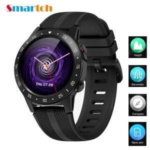 Watches smartch m5s gps akıllı saat erkekler bağımsız kart çağrı kalp atış hızı monitör ip67 su geçirmez pusula barometre yükseklik akıllı saat m