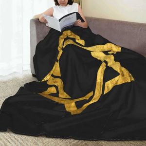 Blankets Soft Warm Blanket Camping Star Of David Bedding Throws Golden Jewish Flannel Bedspread Couch Bed Print Sofa Cover