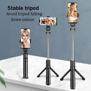 Monopods Selfie Stick Tripod With Remote Control Portable Tripod For Phone Bluetooth Foldable Telescopic Stick For Mobile Live Broadcast