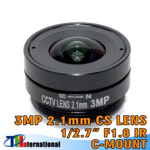 Parçalar 3MP 2.1mm CS lens Sabit iris lens CS Montaj CCTV lens Geniş Görünüm Açısı 133 DEGRE 1/2.7 