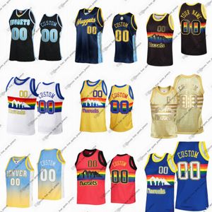 Anpassad retro throwback stitched baskettröjor Allen Iverson Carmelo Anthony Dikembe Mutombo Alex English David Thompson Dan Issel Byron Beck Sports